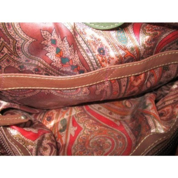 Tignanello Green Leather Croc Embossed Sectioned Tote Satchel - Picture 8 of 10